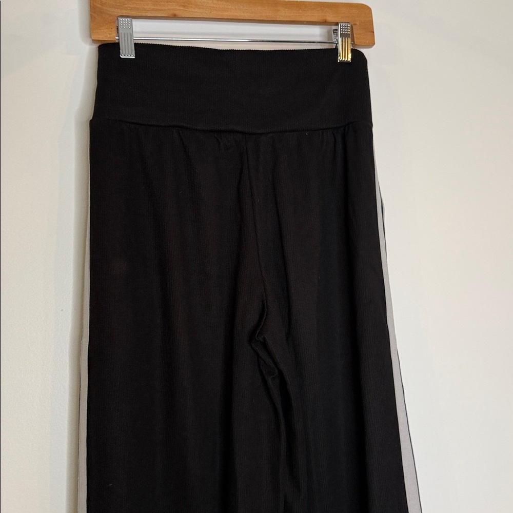 NWOT Halara ribbed high waisted wide leg lounge pants size medium black - Picture 6 of 11